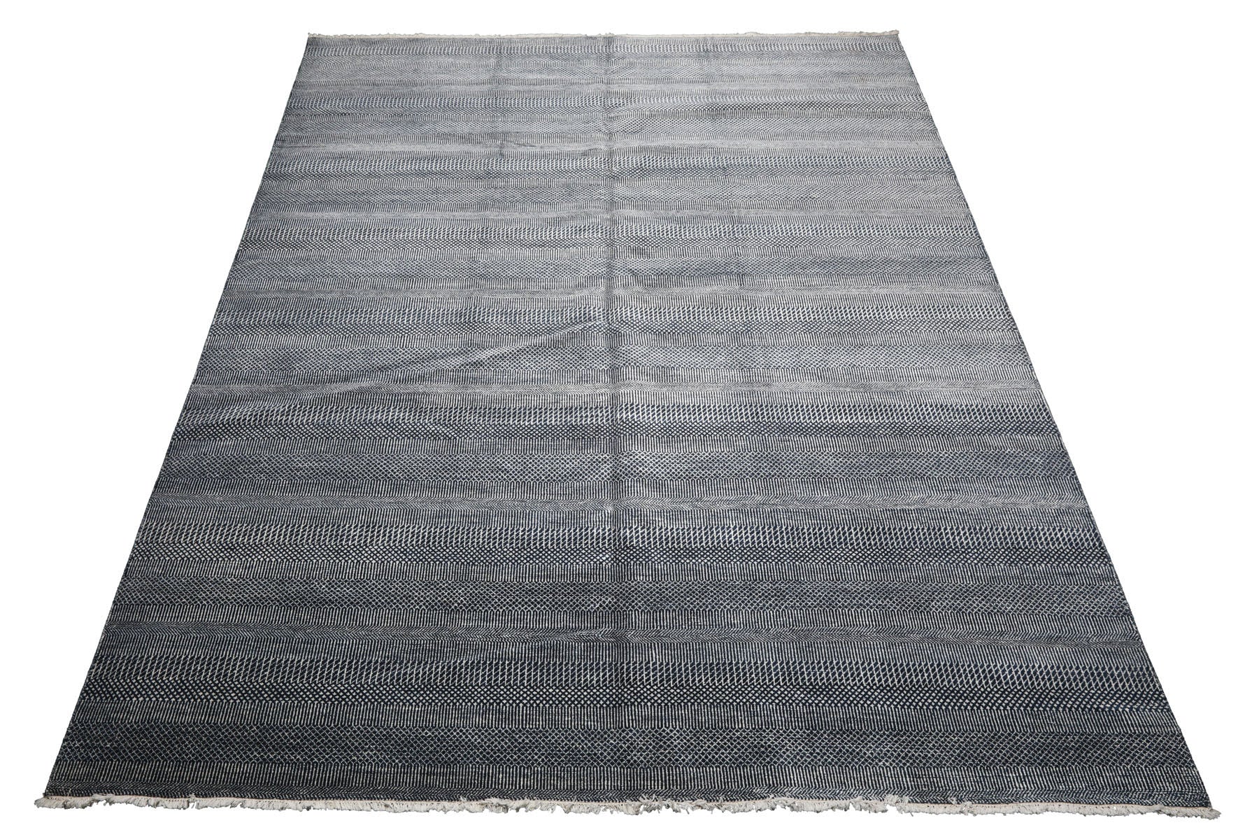 Knotted Rug Blue Hand Knotted 9'1''x12'2" Contemporary Tibetan wool and Silk Oriental Area Rug