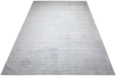 Knotted Rug Gray Hand Knotted 13'7''x18'5" Modern Tibetan 100% silk Oriental Area Rug