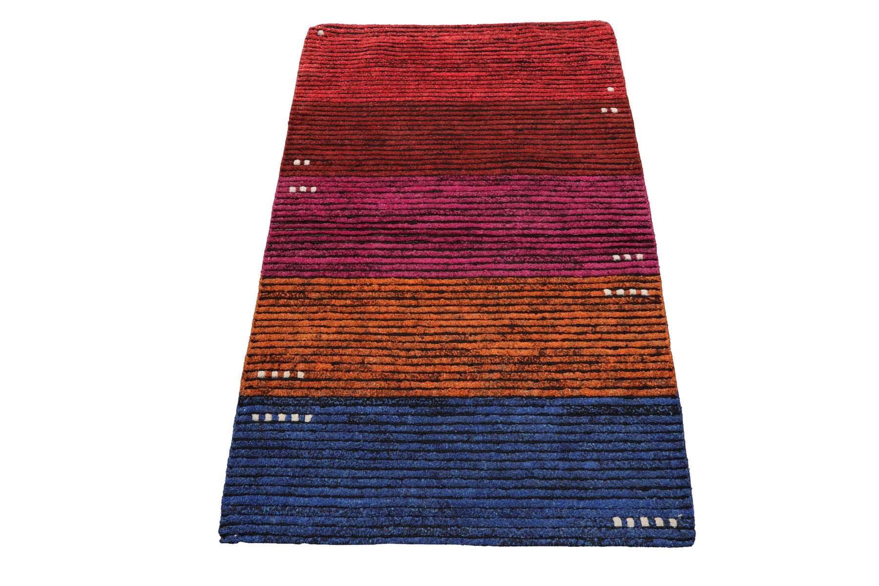 Knotted Rug Orange Hand Knotted 3'3''x5' Modern Tibetan Wool Oriental Area Rug