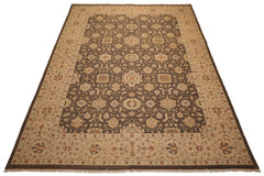 Knotted Rug Brown Hand Knotted 9'11''x14' Traditional Nourison Nourmak Soumak Reversible Wool Oriental Area Rug