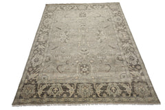 Multi Size Gray Beige Moss Color Hand Knotted Oushak Wool Traditional Oriental Rug