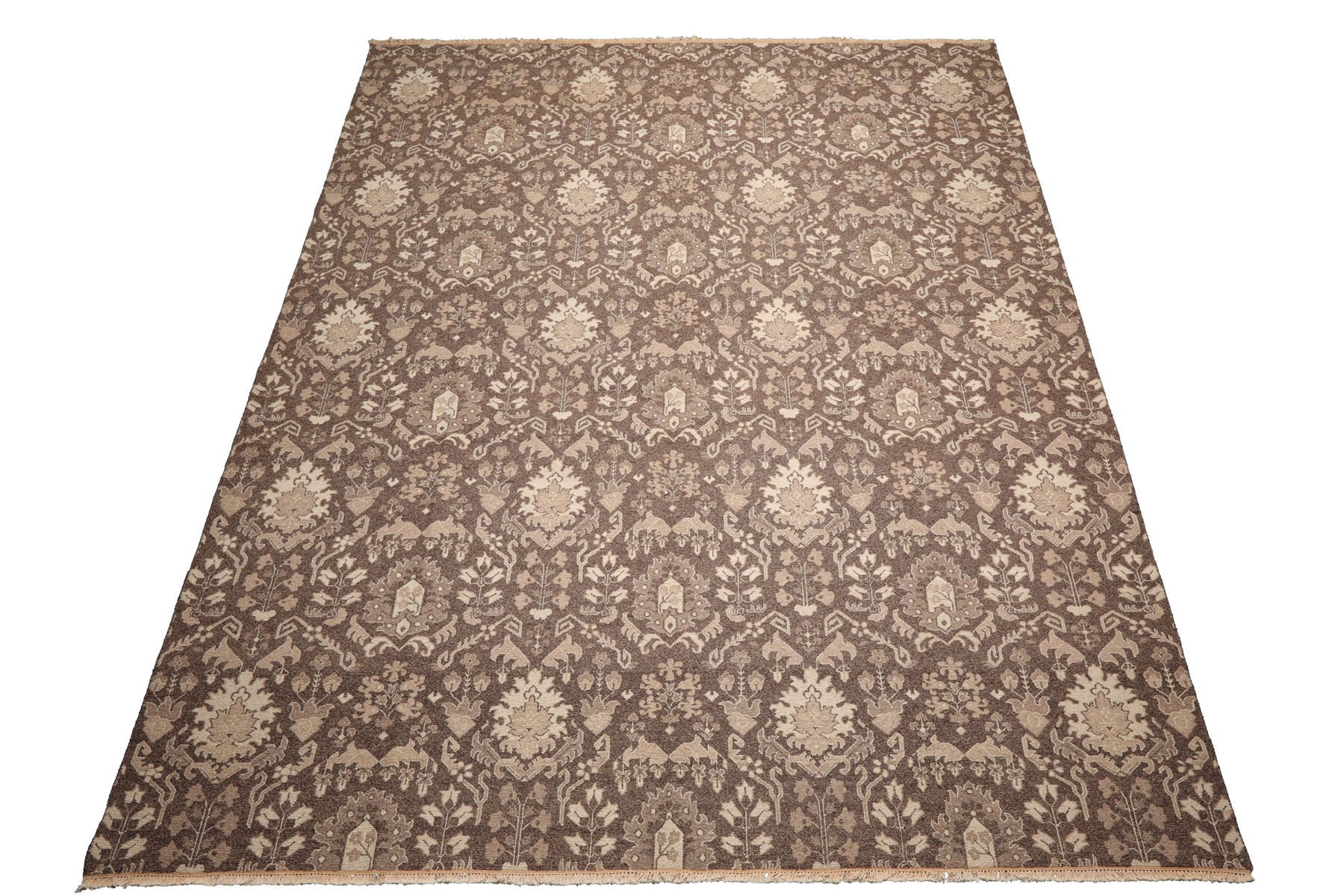 Knotted Rug Brown Hand Knotted 10'1''x13'10" Transitional Nourison Nourmak Soumak Reversible Wool Oriental Area Rug