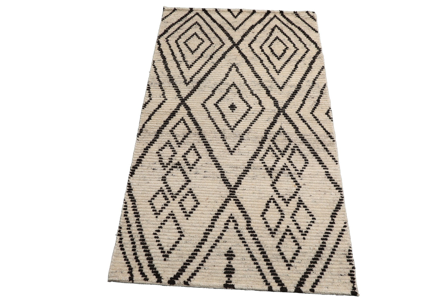 Knotted Rug Beige Hand Knotted 3'0''x5'0" Afghan Moroccan Traditional Tribal Wool Oriental Area Rug