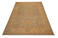 Knotted Rug Gray Ivory Hand Knotted 9'x12' Sino Persian Tabriz Mahi Traditional 300 KPSI 100% Wool Oriental Area Rug