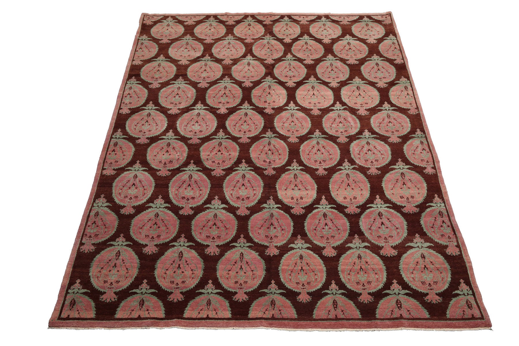 Knotted Rug Brown Red Hand Knotted Multi Size Wool Tibetan Traditional Rugs