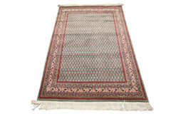 4x6 Sage, Rose, Blush Color Hand Knotted  Wool Traditional Oriental Rug