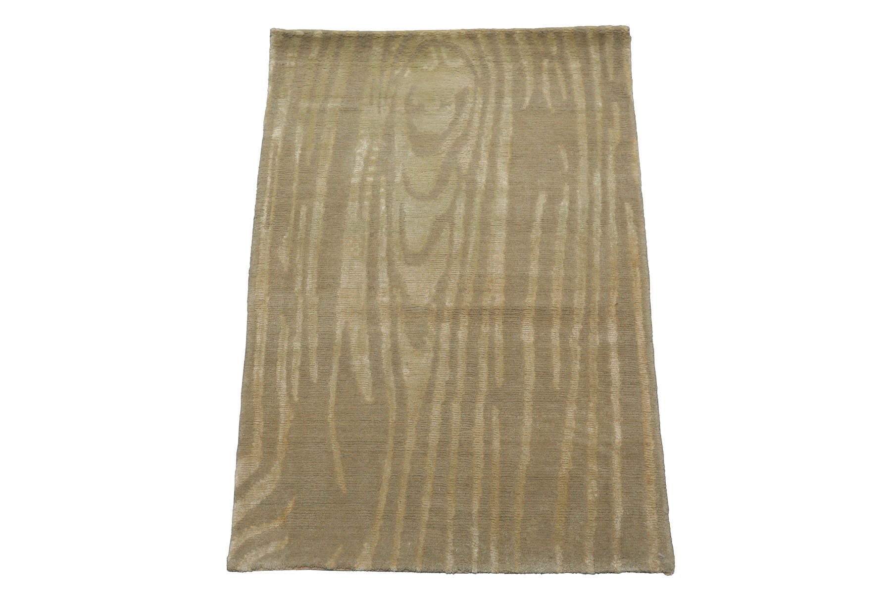 Knotted Rug Gray Green Hand Knotted 2'x3' Modern Contemporary Tibetan Wool and Silk Oriental Area Rug