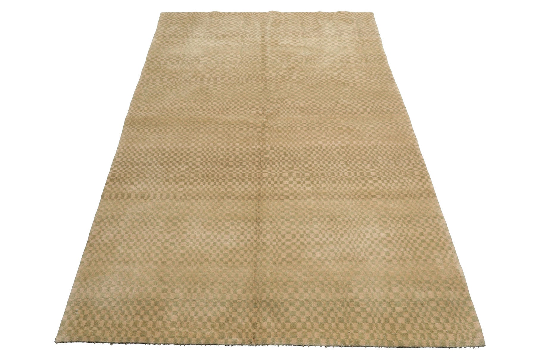 Knotted Rug Beige Sage Hand Knotted 4'x6' Michaelian and Kohlberg Modern Contemporary Tibetan 100% Wool Oriental Area Rug