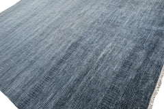 Knotted Rug Blue Gray Hand Knotted Multi Size Wool and Silk Grass Modern Rugs