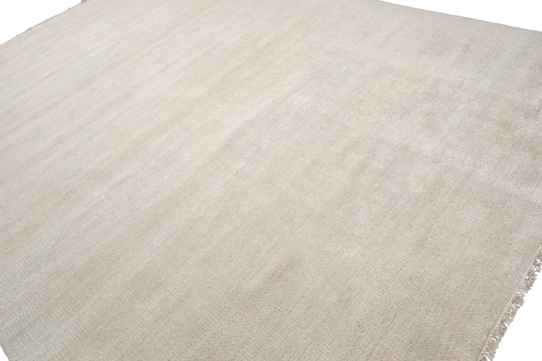 Knotted Rug Beige Gray Hand Knotted Multi Size Wool and Silk Grass Modern Rugs
