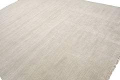 Knotted Rug Beige Gray Hand Knotted Multi Size Wool and Silk Grass Modern Rugs