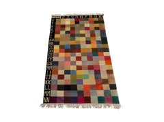 Knotted Rug Hand Knotted 3'8''x6'10'' Modern Contemporary Wool Oriental Area Rug