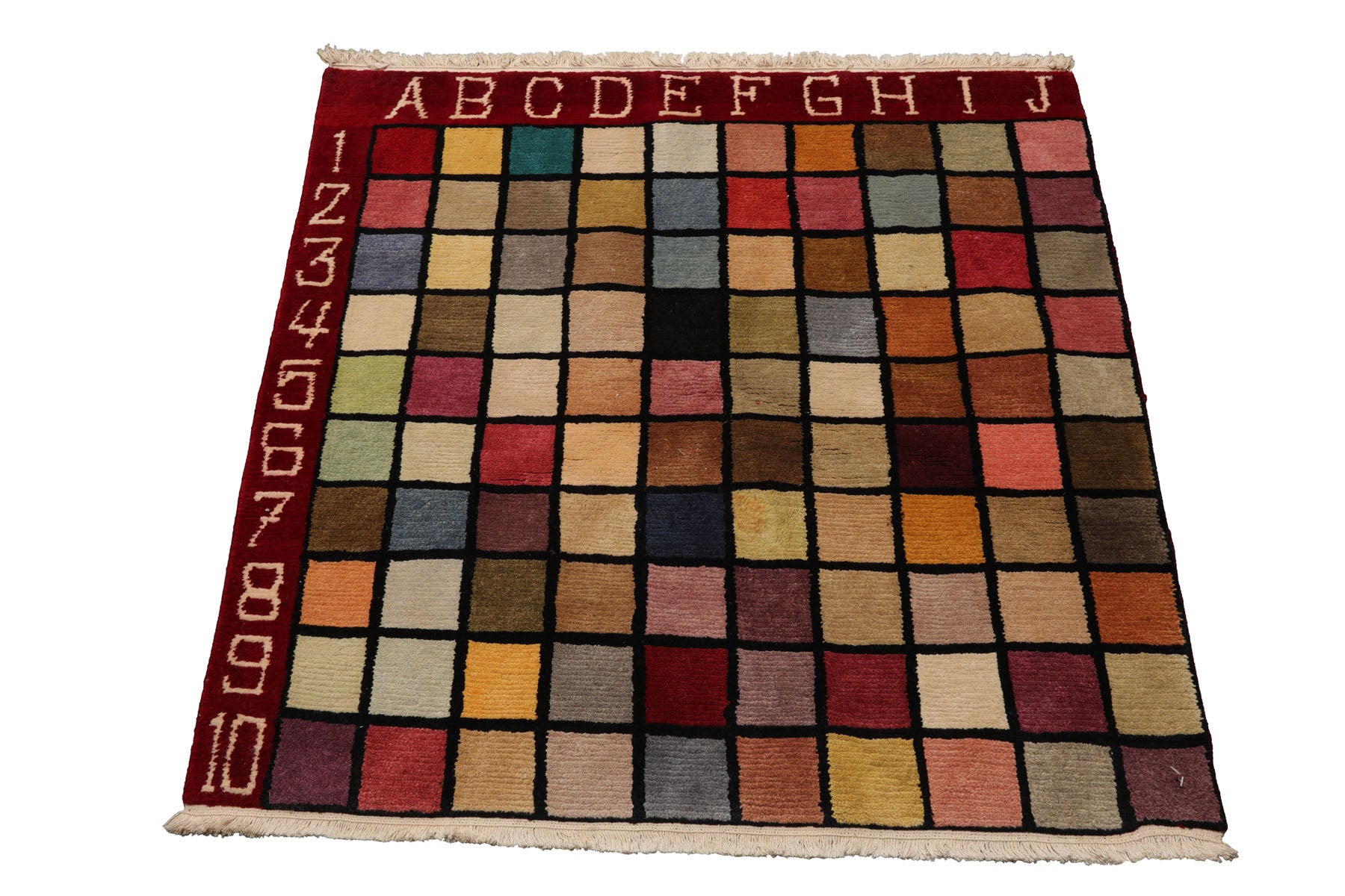 Knotted Rug Hand Knotted 3'7''x3'7'' Square Modern Contemporary Wool Oriental Area Rug