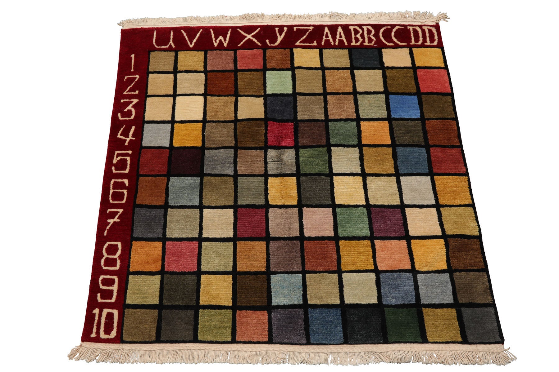 Knotted Rug Hand Knotted 3'7''x3'6'' Square Modern Contemporary Wool Oriental Area Rug