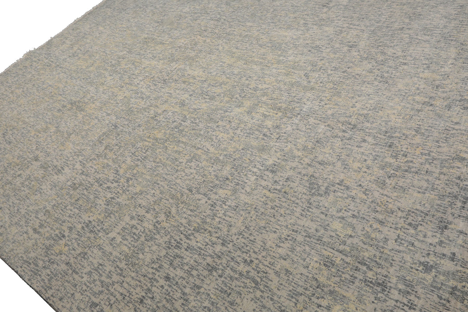 Knotted Rug Gray Slate Hand Knotted 9'x12' Tibetan Sherpa Modern Contemporary 100% Wool Oriental Area Rug