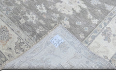 Multi Size Gray Slate Ivory Color Hand Knotted Oushak Wool Transitional Oriental Rug