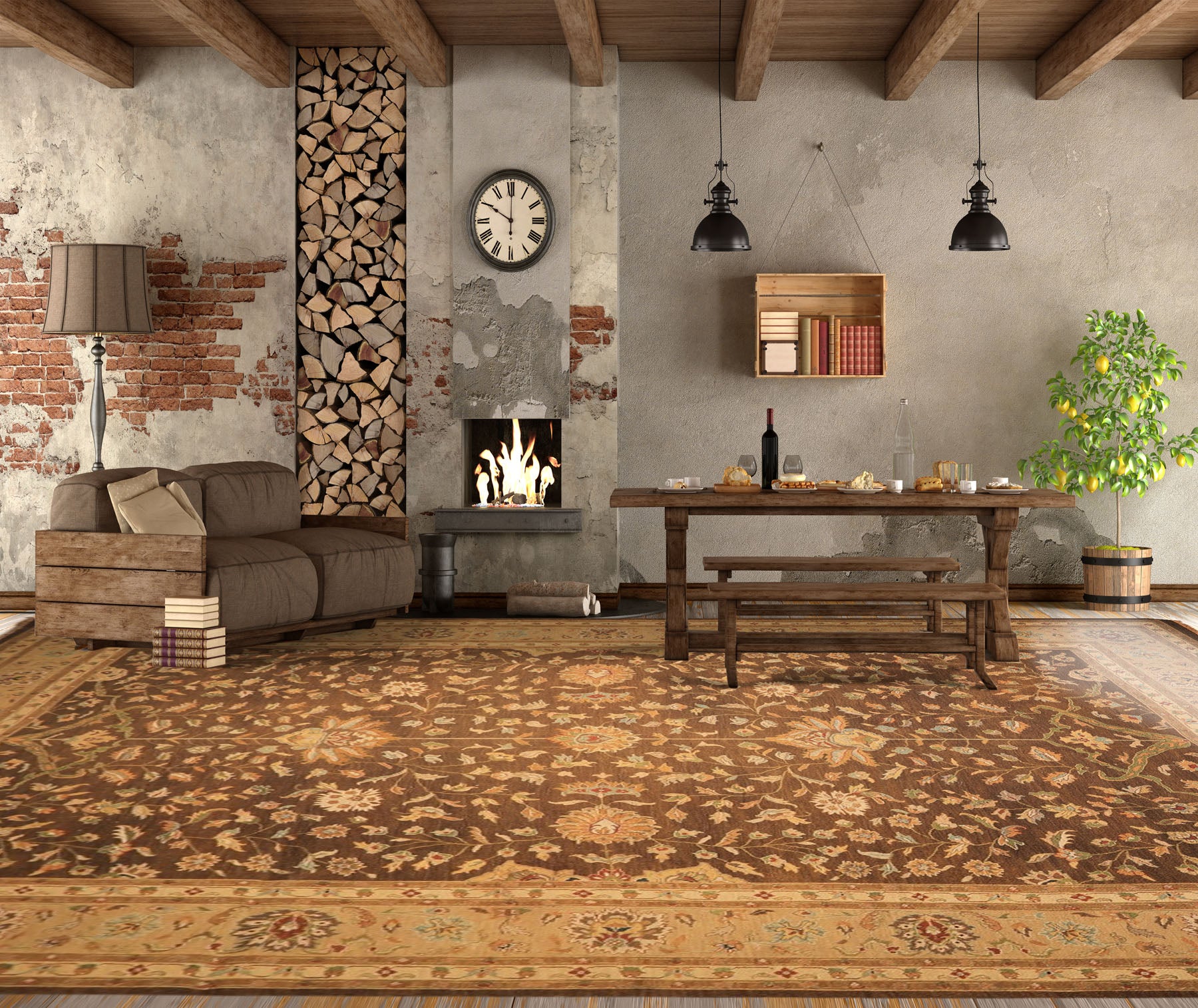 12x18 Brown, Tan, Gold Color Hand Knotted Soumak Wool Traditional Oriental Rug