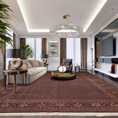 12x18 Black, Rose, Red Color Hand Knotted Sino Persian Wool & Silk Traditional Oriental Rug