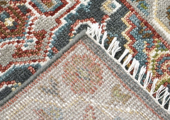 2'6x10 Gray, Slate, Ivory Color Hand Knotted Oushak Wool Transitional Oriental Rug
