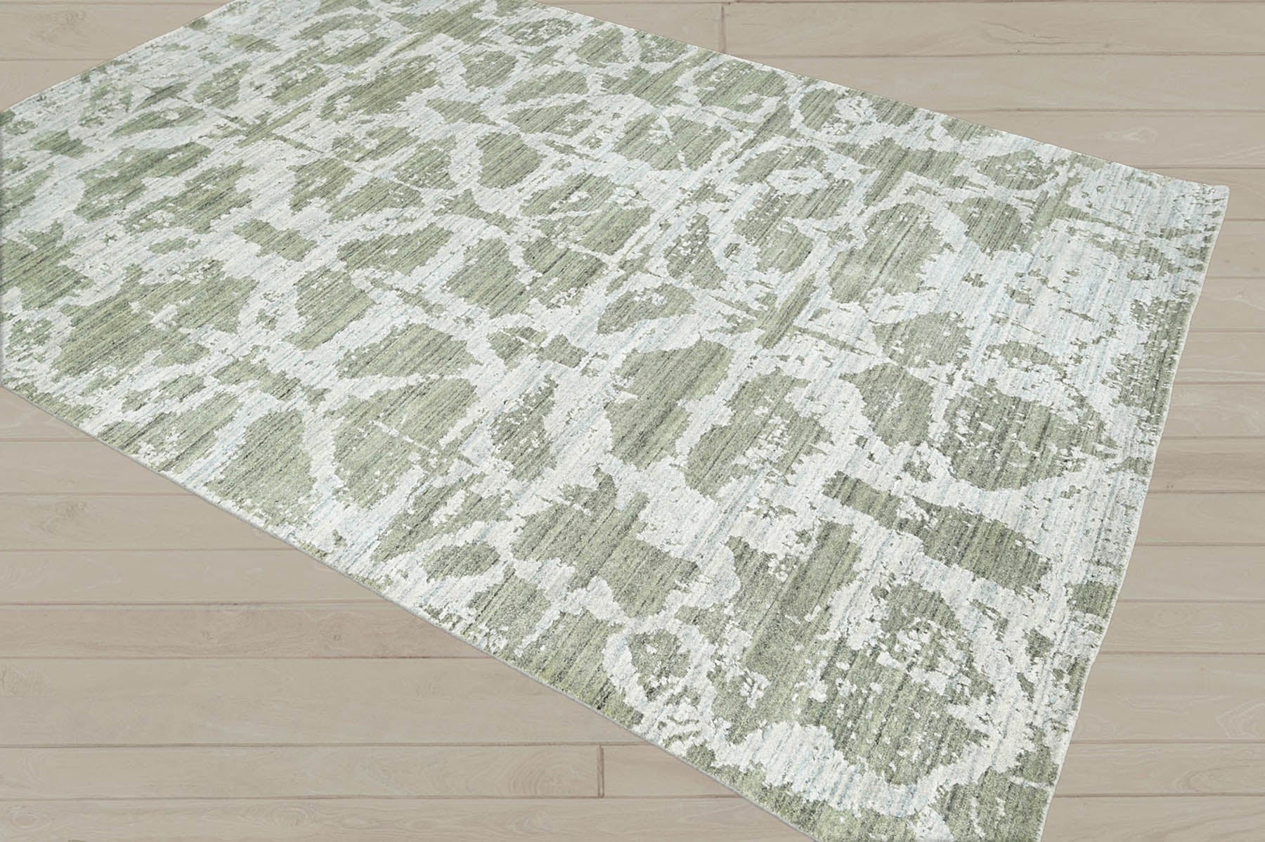 Multi Size Tone On Tone Gray Color Hand Knotted Oushak Wool Transitional Oriental Rug