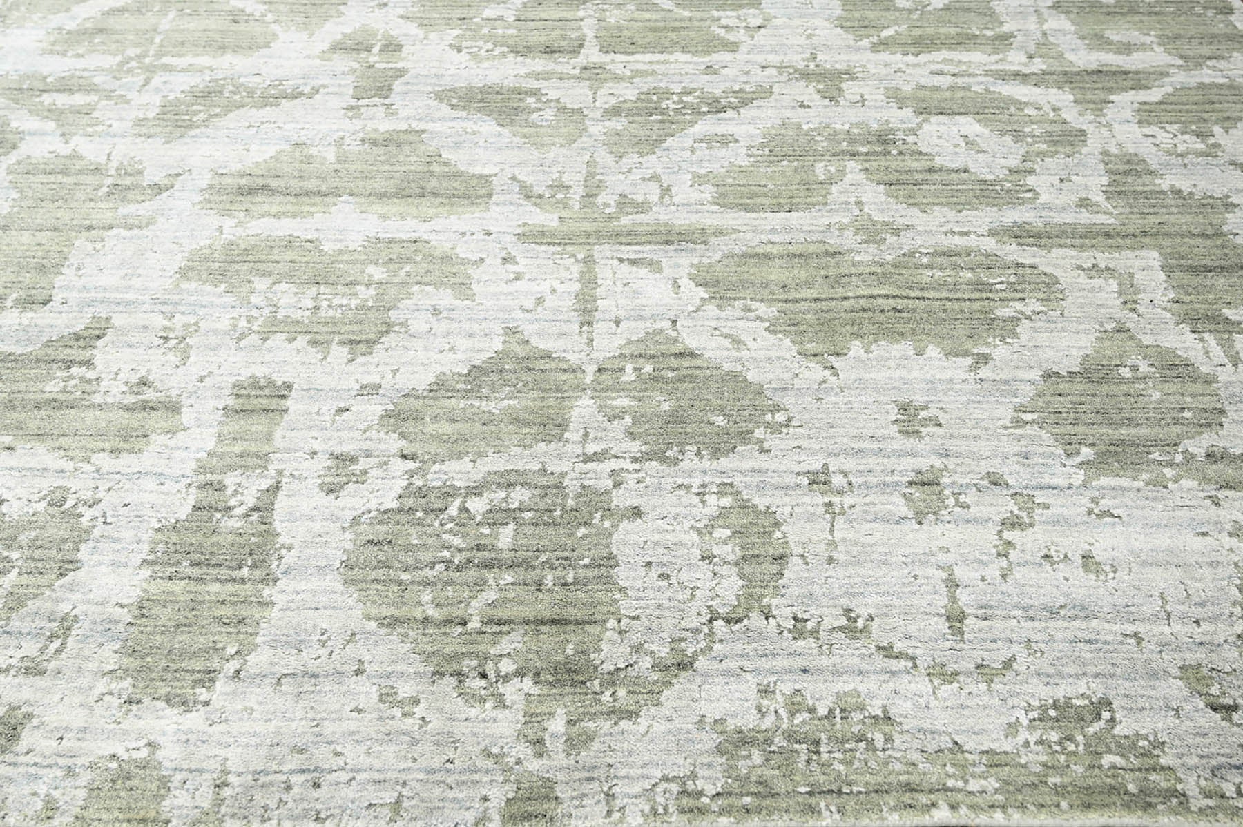 Multi Size Tone On Tone Gray Color Hand Knotted Oushak Wool Transitional Oriental Rug