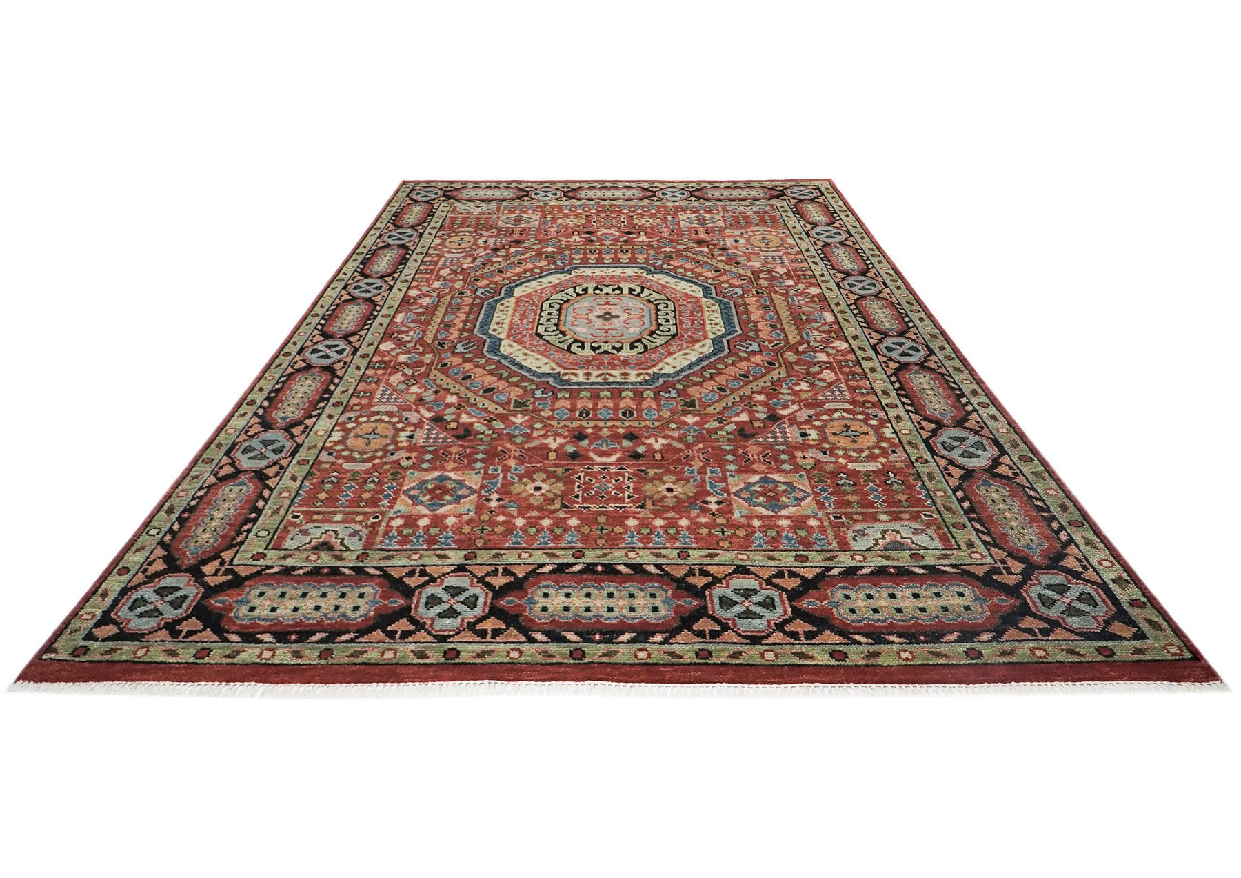 9x12 Burnt Orange, Lime, Beige Color Hand Knotted Oushak Wool Traditional Oriental Rug