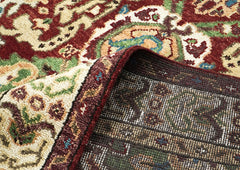 9x12 Rust, Lime, Ivory Color Hand Knotted Oushak Wool  Oriental Rug