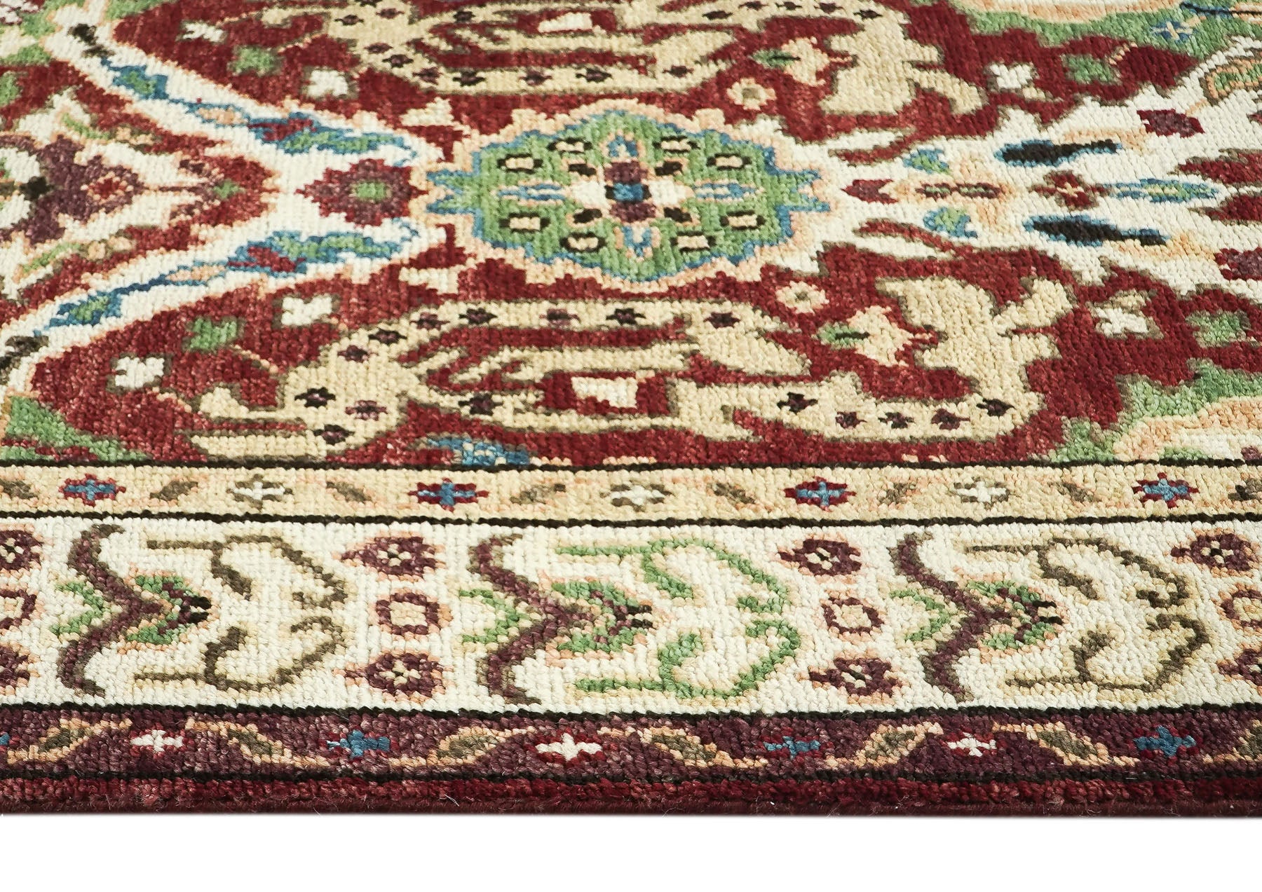 9x12 Rust, Lime, Ivory Color Hand Knotted Oushak Wool  Oriental Rug