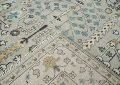 9x12 Gray, Beige, Blue Color Hand Knotted Oushak Wool Transitional Oriental Rug