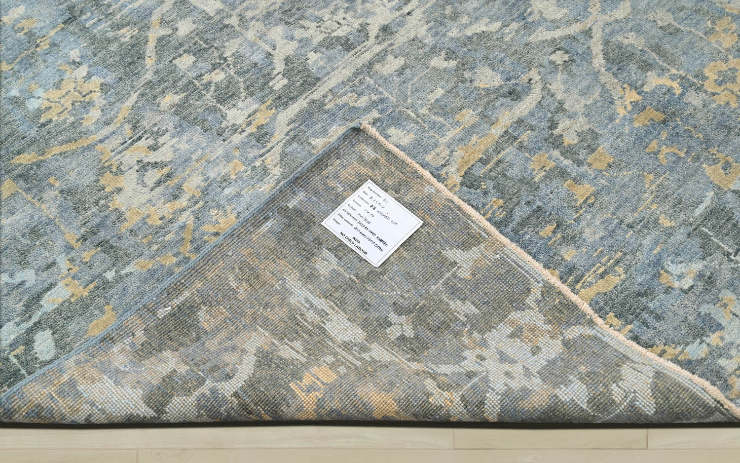8x10 Gray, Beige, Light Gold Color Hand Knotted Oushak Wool Transitional Oriental Rug