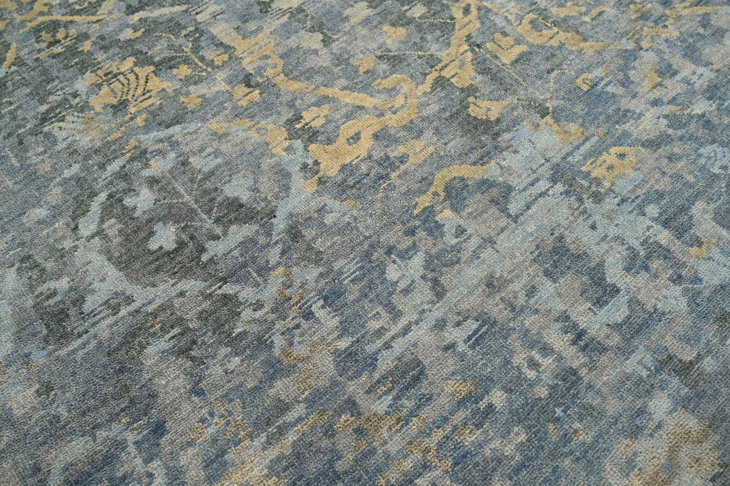 8x10 Gray, Beige, Light Gold Color Hand Knotted Oushak Wool Transitional Oriental Rug