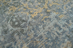 8x10 Gray, Beige, Light Gold Color Hand Knotted Oushak Wool Transitional Oriental Rug