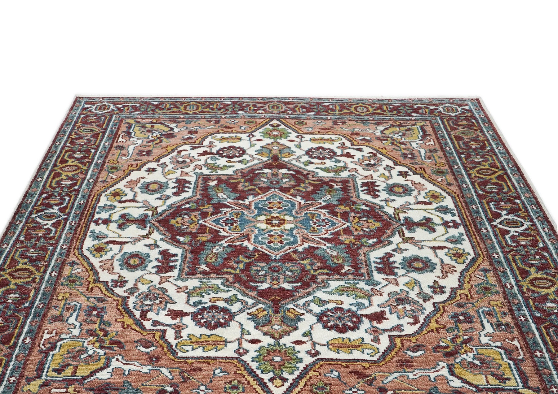 8x10 Gray
, Beige
, Teal
 Color Hand Knotted Oushak Wool Traditional Oriental Rug
