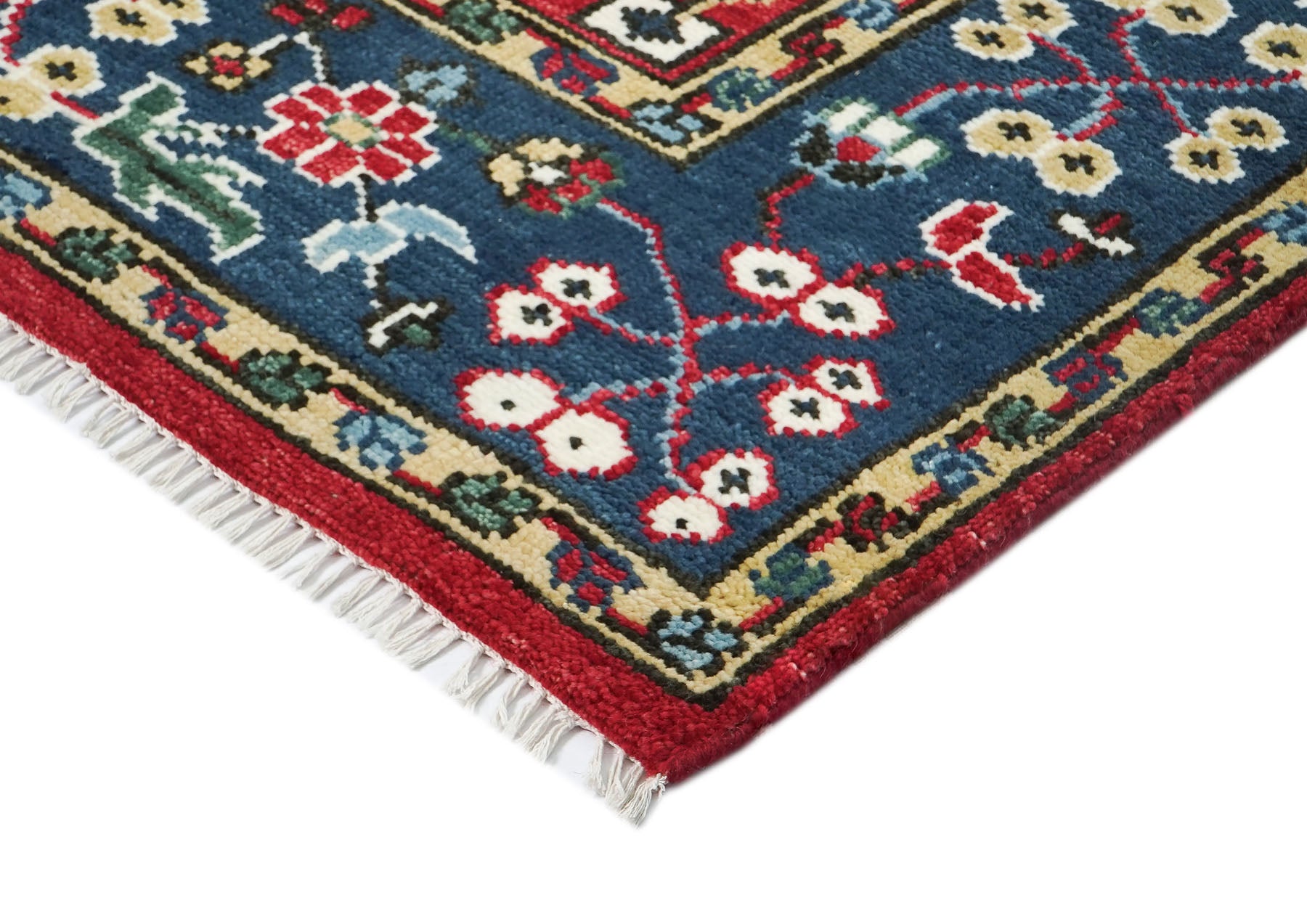 8x10 Red, Navy, Gold Color Hand Knotted Oushak Wool  Oriental Rug