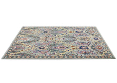 8x10 Gray, Pink, Gold Color Hand Knotted Oushak Wool  Oriental Rug