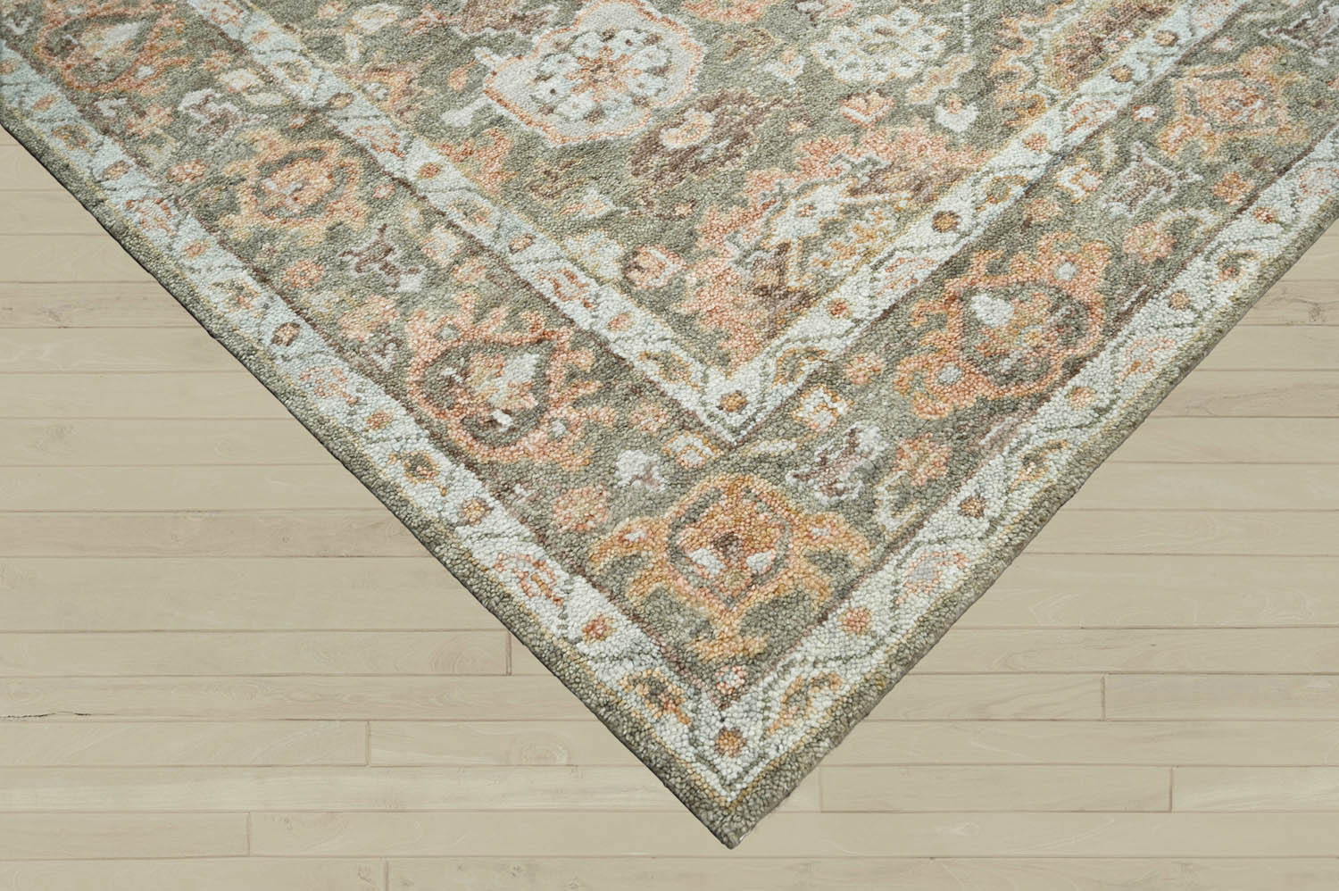 8x10 Moss, Rust, Beige Color Hand Knotted Oushak Wool Traditional Oriental Rug
