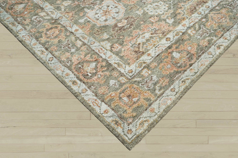 8x10 Moss, Rust, Beige Color Hand Knotted Oushak Wool Traditional Oriental Rug