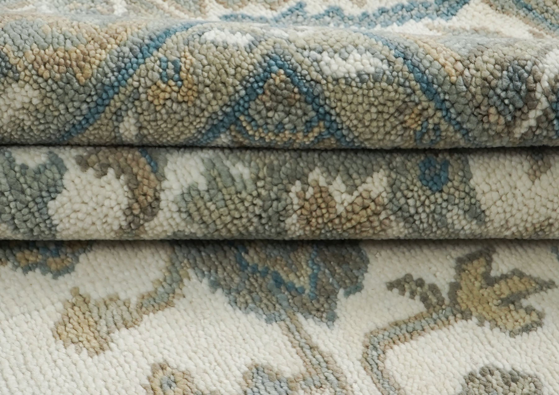 8x10 Ivory, Gray, Taupe Color Hand Knotted Oushak Wool Traditional Oriental Rug