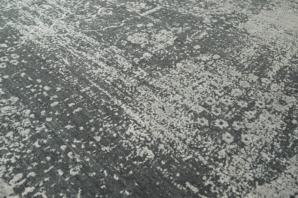 8x10 Tone On Tone Gray, Charcoal, Color Hand Knotted  100% Wool Transitional Oriental Rug