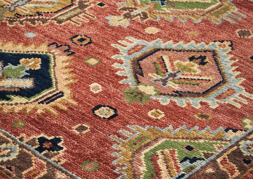 5x8 Rose, Gold, Lime Color Hand Knotted Oushak Wool  Oriental Rug