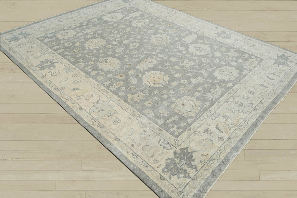 Multi Size Dark Gray Beige Muted Earth Tones Color Hand Knotted Turkish Oushak Wool Traditional Oriental Rug