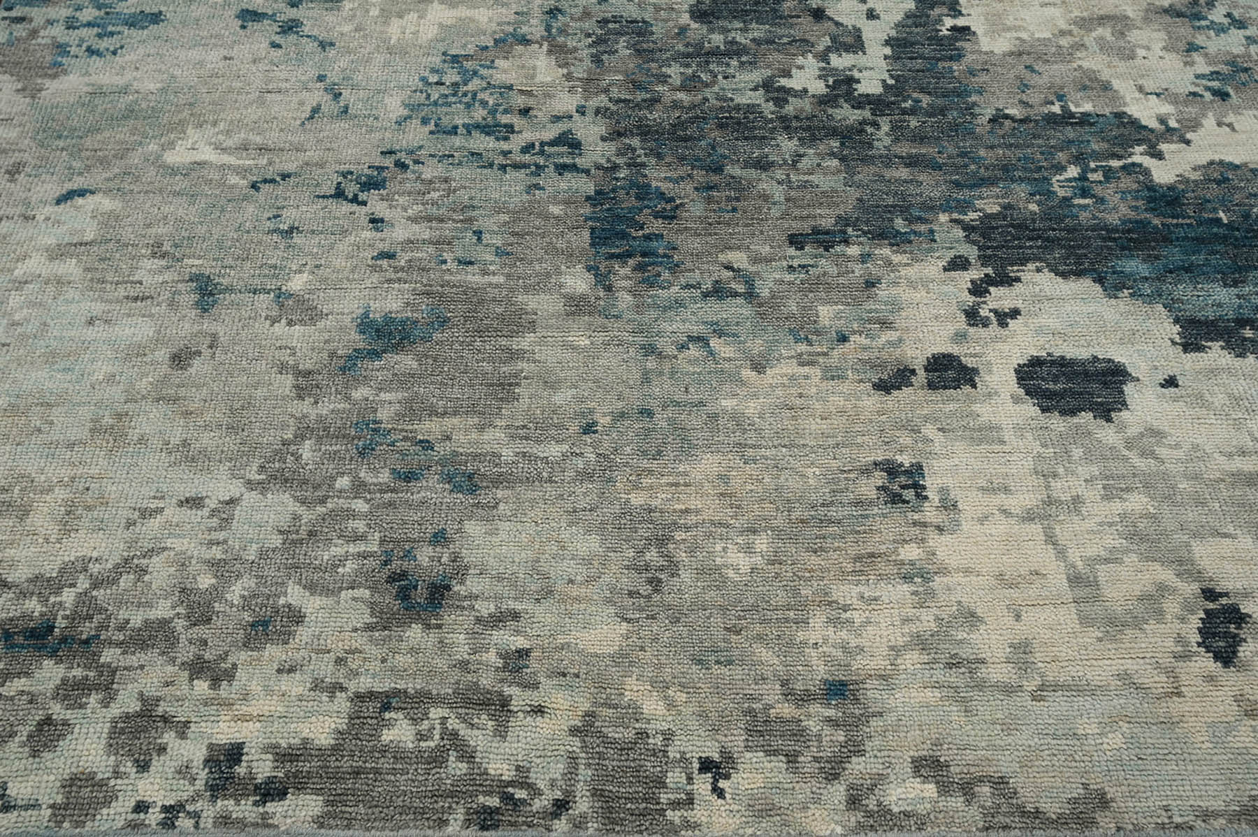 8x10 Gray, Blue, Charcoal Color Hand Knotted Indo Oushak 100% Wool Traditional Oriental Rug
