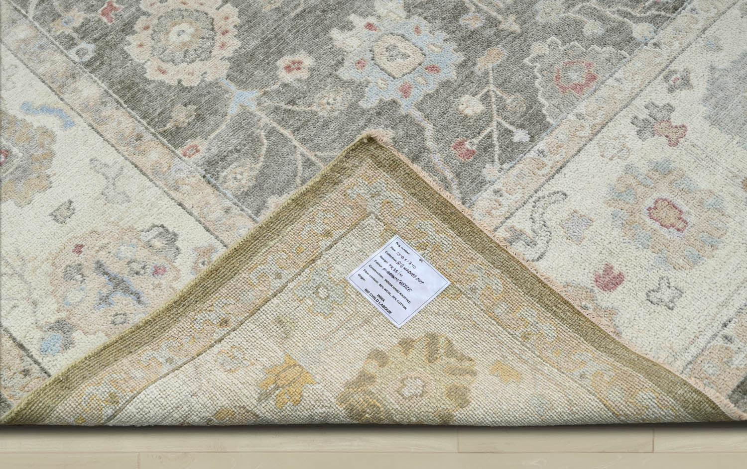 10x14 Gray, Beige, Muted Earth Tones Color Hand Knotted Oushak Wool Traditional Oriental Rug