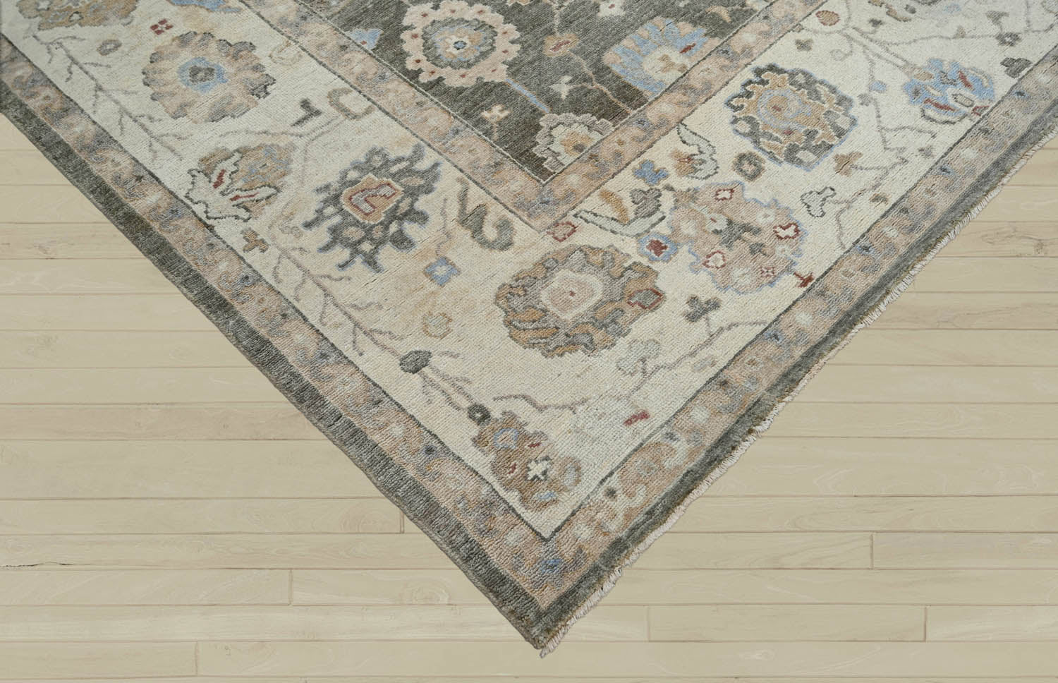 10x14 Gray, Beige, Muted Earth Tones Color Hand Knotted Oushak Wool Traditional Oriental Rug