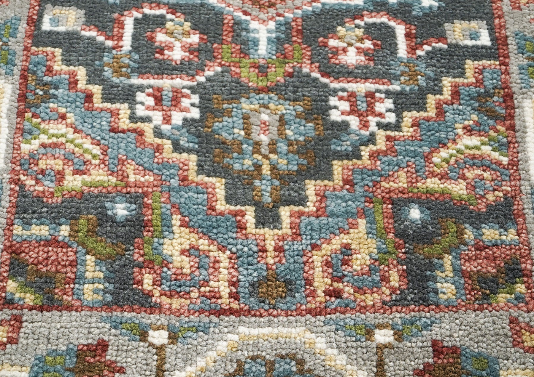 2'6x10 Gray, Slate, Ivory Color Hand Knotted Oushak Wool Transitional Oriental Rug