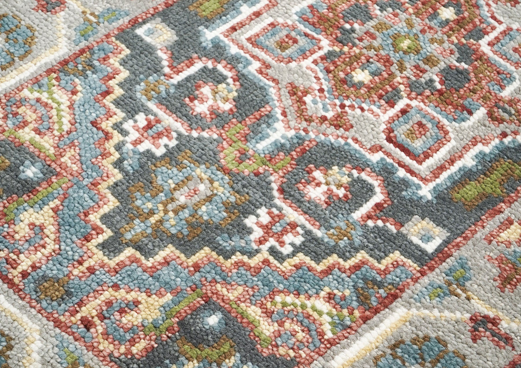 2'6x10 Gray, Slate, Ivory Color Hand Knotted Oushak Wool Transitional Oriental Rug