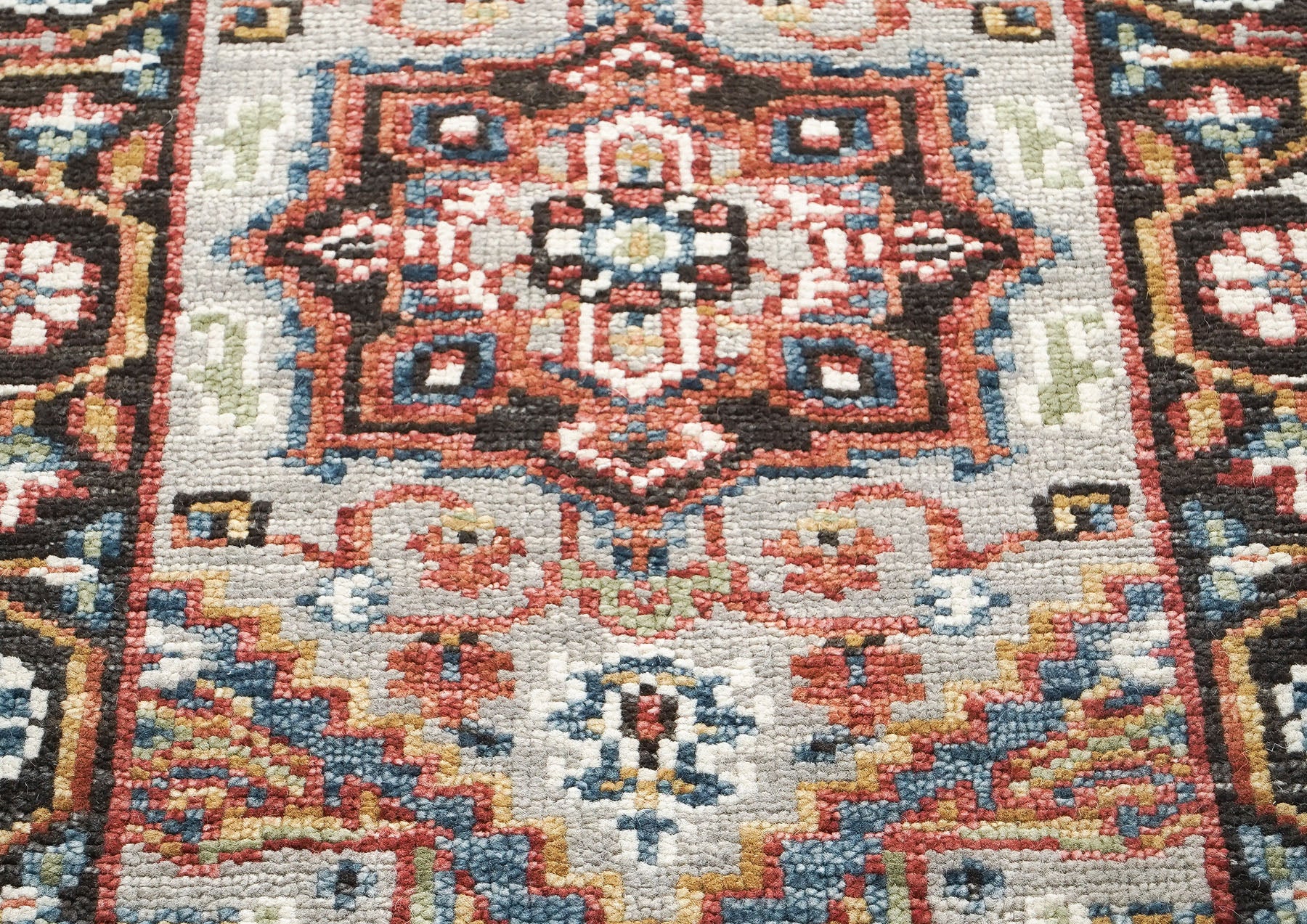 2'6x10 Gray, Rust, Ivory Color Hand Knotted Oushak Wool Traditional Oriental Rug