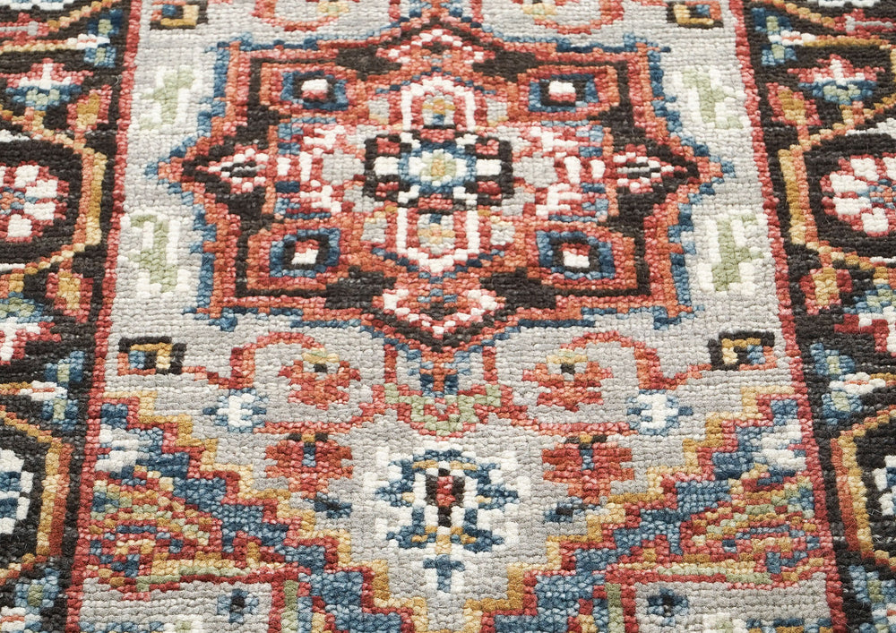 2'6x10 Gray, Rust, Ivory Color Hand Knotted Oushak Wool Traditional Oriental Rug