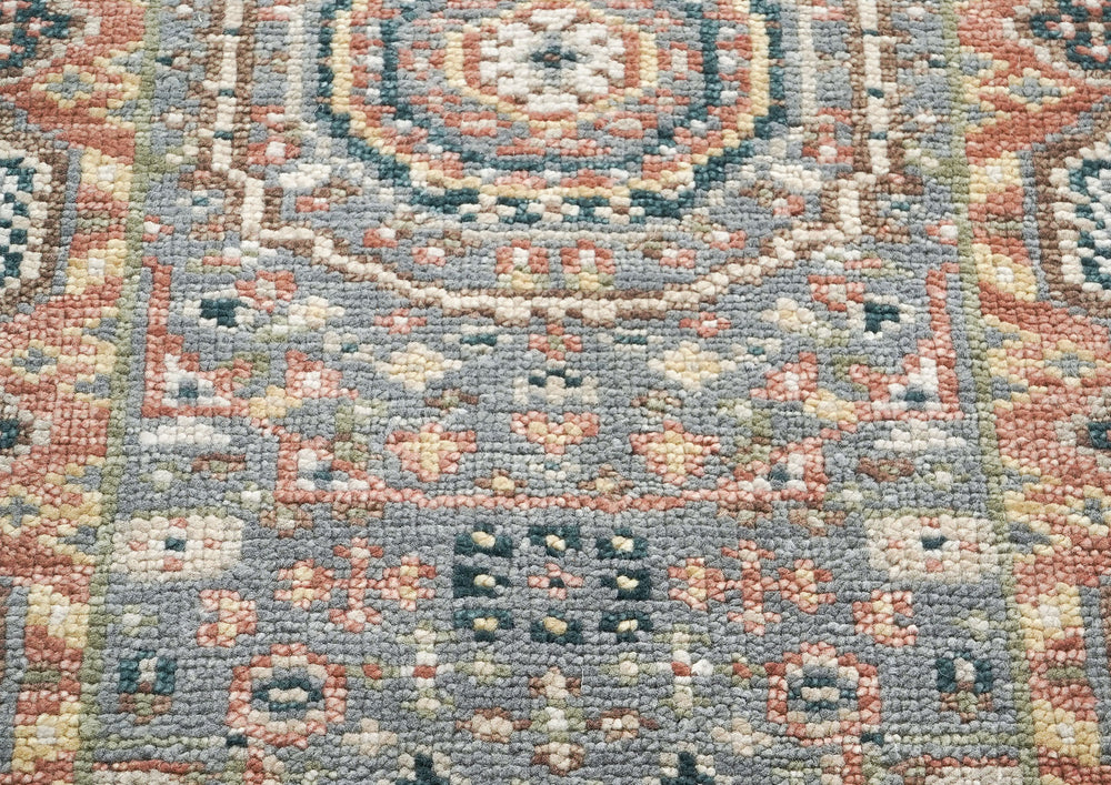 2'6x10 Gray, Blush, Tan Color Hand Knotted Oushak Wool Traditional Oriental Rug