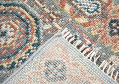 2'6x10 Gray, Blush, Tan Color Hand Knotted Oushak Wool Traditional Oriental Rug